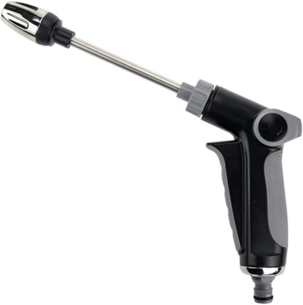 Long Rod Garden Hose Nozzle, Electroplating High Pressure Water Hose Nozzle Sprayer Head for Car Wash, Plants and Lawn, Patio Gardening, Pets Shower (Black)