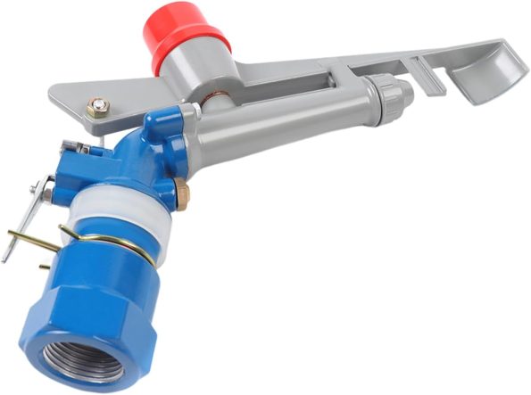 1 Inch 360° Adjustable Sprinkler Gun Head Irrigation Spray Gun, Impact Spray Garden Sprinkler for Farms Orchards Tea Gardens Forestry