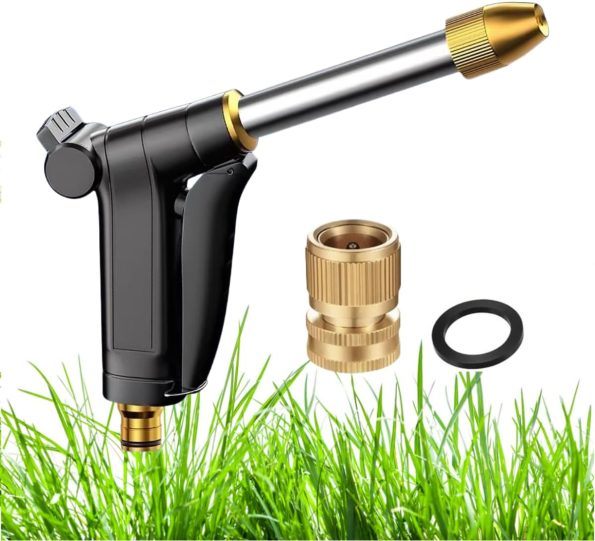 Garden Hose Nozzle, High Pressure Water Hose Nozzle Sprayer Gun, Head Fits all 3/4”Garden Hose Thread,for Washing Cars, Lawn & Garden,Watering Plants, Outdoor Fun & Showering Pets,Cleaning