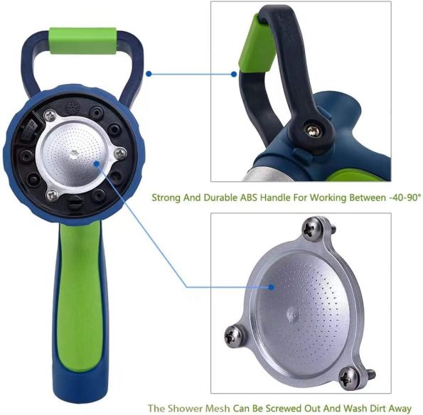New Patent Garden Hose Nozzle, Heavy Duty Water Nozzle, High Pressure Fireman Style Nozzle with Ergonomic Handle for Women to Water Lawn and Garden - Image 2