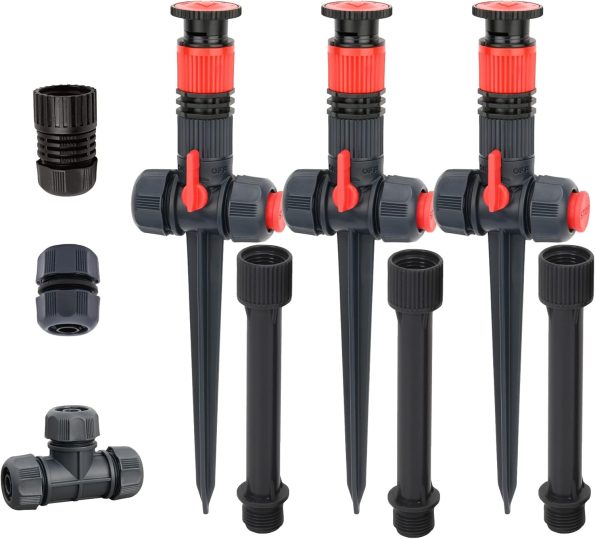 3 Multi-Adjustable Flex Design Garden Sprinkler with Extension Set, Great for DIY Gardening Product
