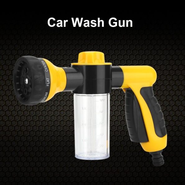 High Pressure Hose Foam Sprayer Gun, Garden Hose Nozzle Soap Dispenser Gun 8 Watering Pattern Car Wash Soap Sprayer for Car Washer, Pets Shower, Plants Watering (Yellow) - Image 2