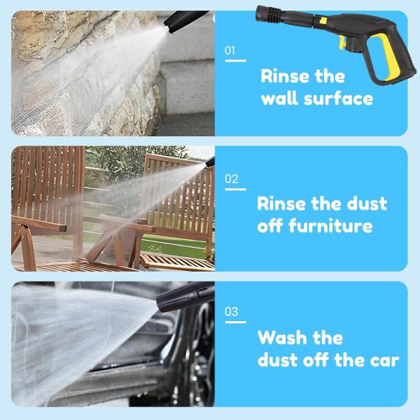 2175 PSI Trigger Gun Kit, High Pressure Washer with Adjustable Spray Head Nozzle, Cleaning Water Cannon with Extension Rod, Car Detailing Washer Sprinkler Fit  Hose Quick Connect System - Image 2